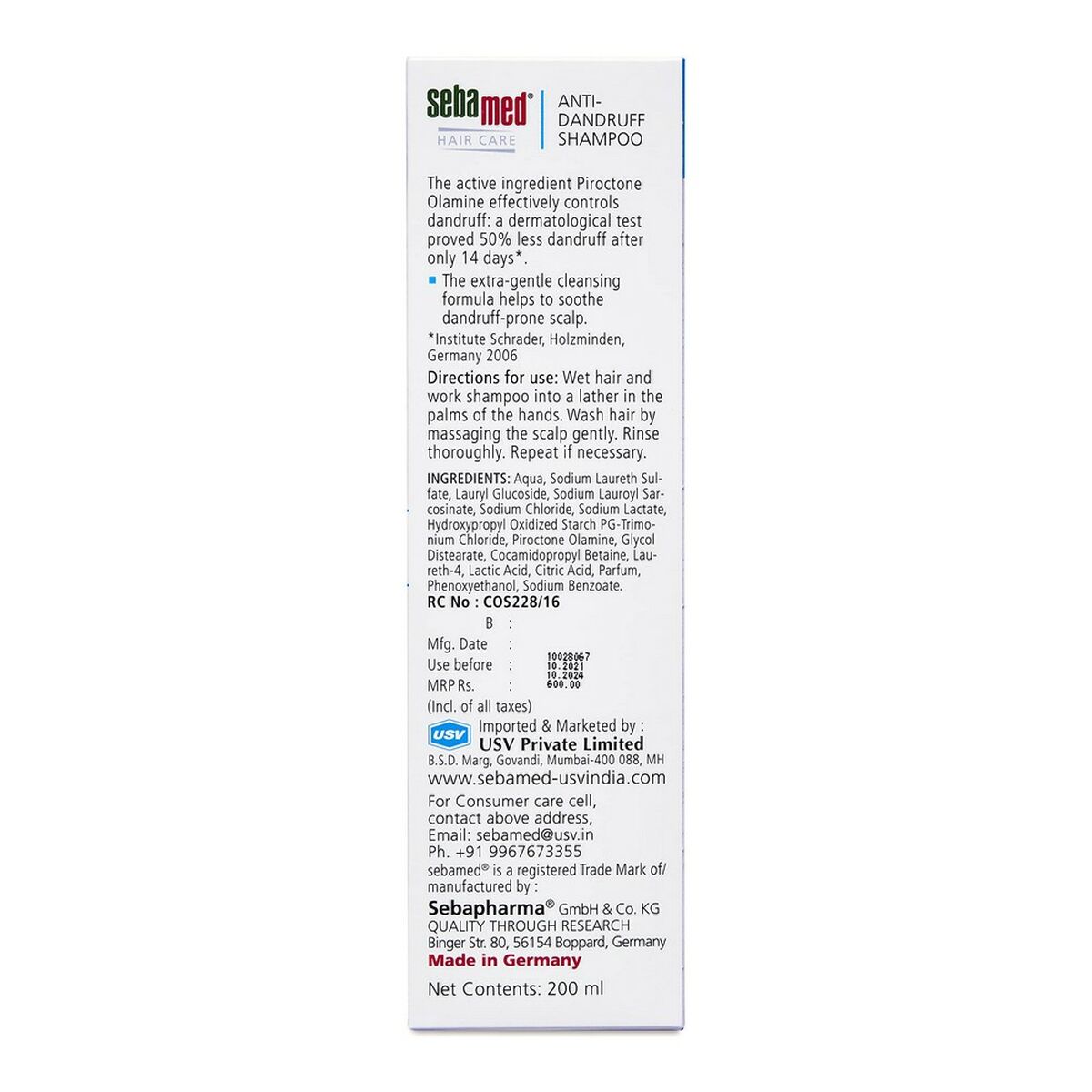 Anti-mjäll schampo Sebamed Cuidado Capilar 200 ml - 4