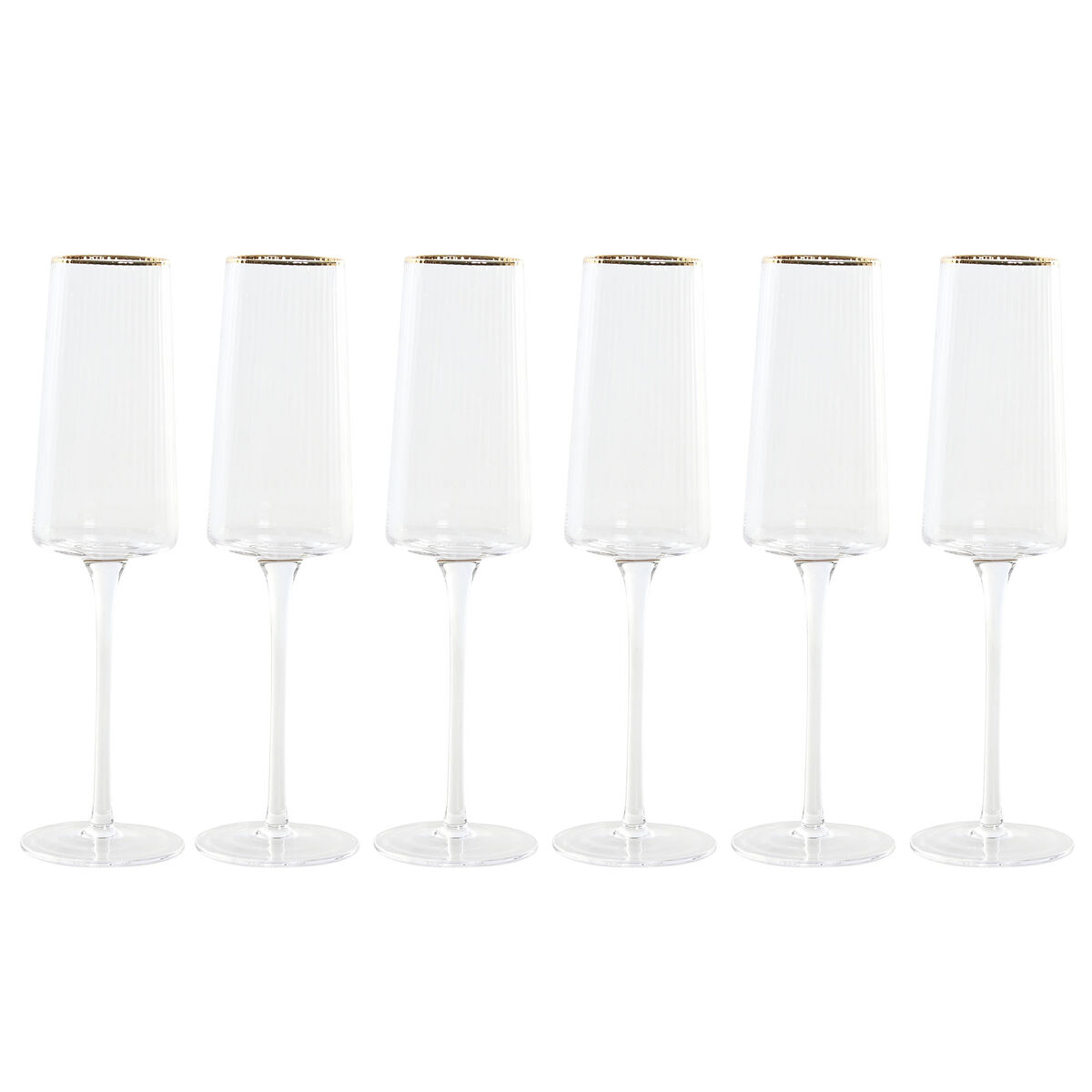 Glasset Home ESPRIT Transparent Gyllene Glas 400 ml (6 antal)