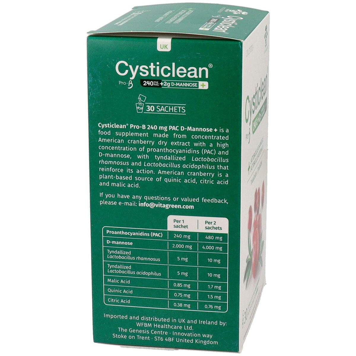C-vitamin CYSTICLEAN CYSTICLEAN PROB 30 antal - 3