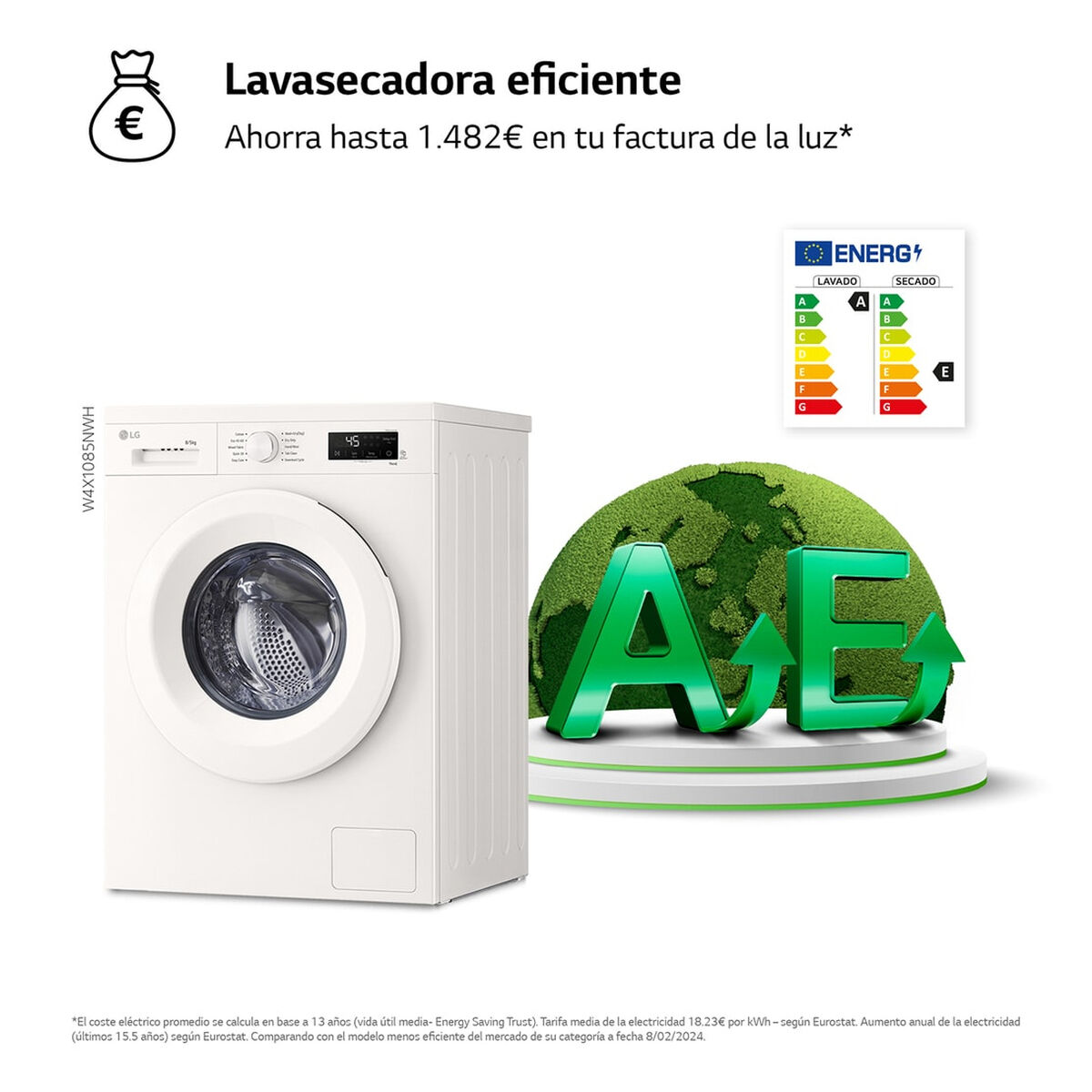 Washer - Dryer LG W4X1085NWH - 3