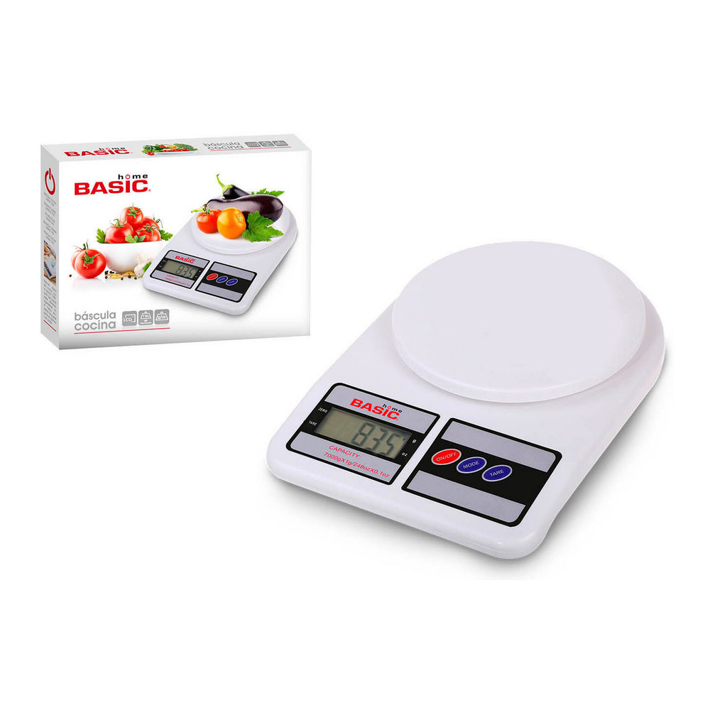Köksvåg Basic Home Digital LCD 7 kg Vit (23 x 16 x 3,6 cm) - 4