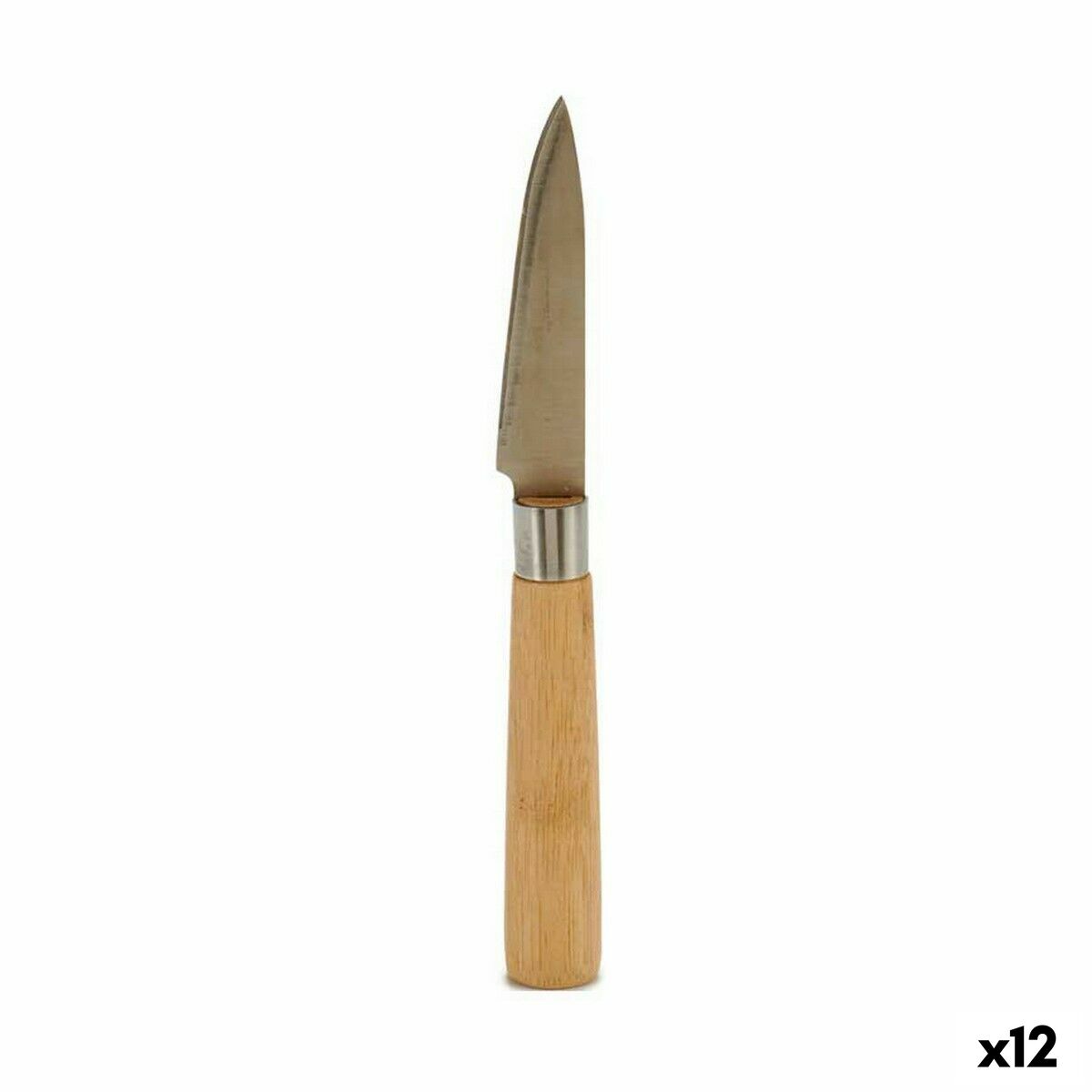 Skalkniv Kinvara Brun Silvrig Bambu Rostfritt stål 22 x 19,5 x 2 cm (12 antal)