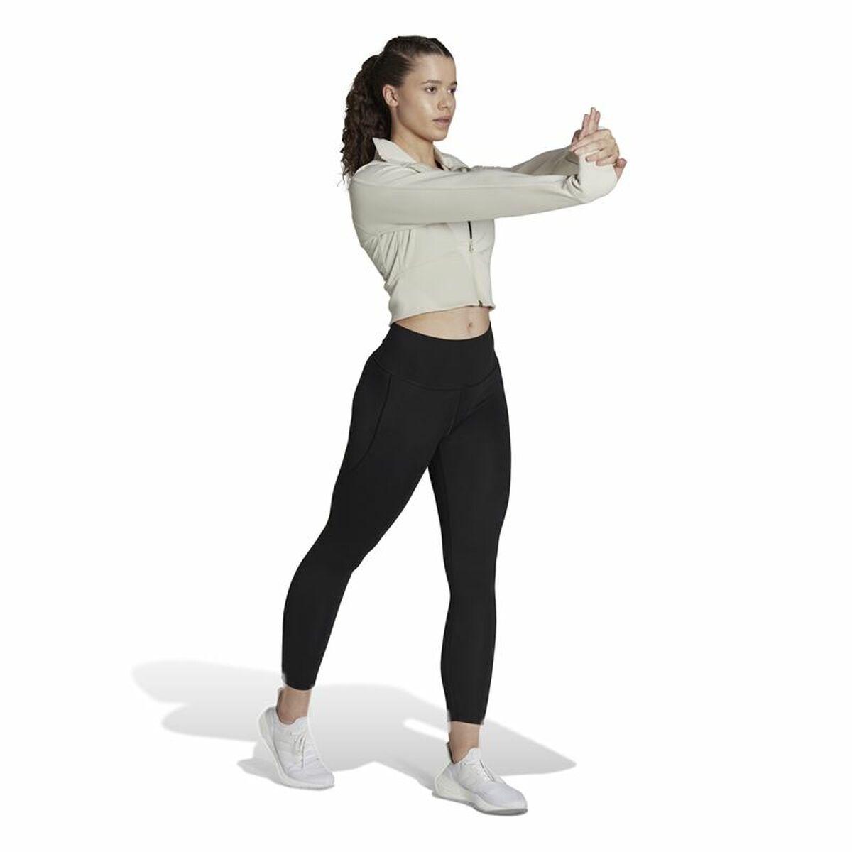 Sportjacka, Dam Adidas Aeroready Studio Beige - 5
