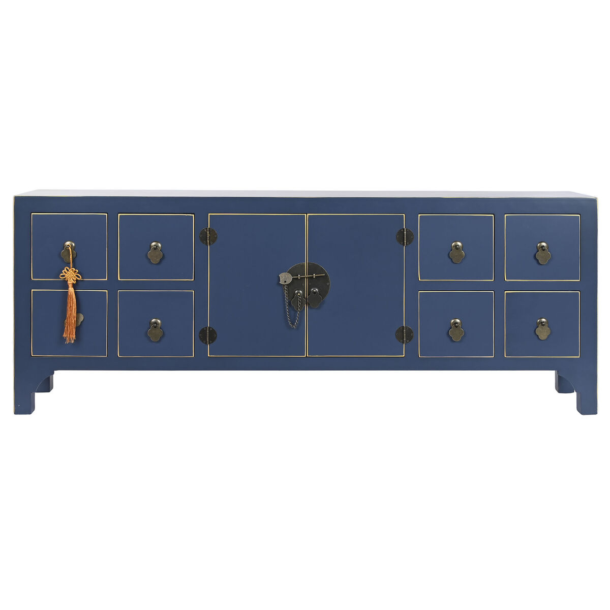 TV-möbler DKD Home Decor Blå Gyllene Gran Trä MDF 130 x 24 x 51 cm - 5