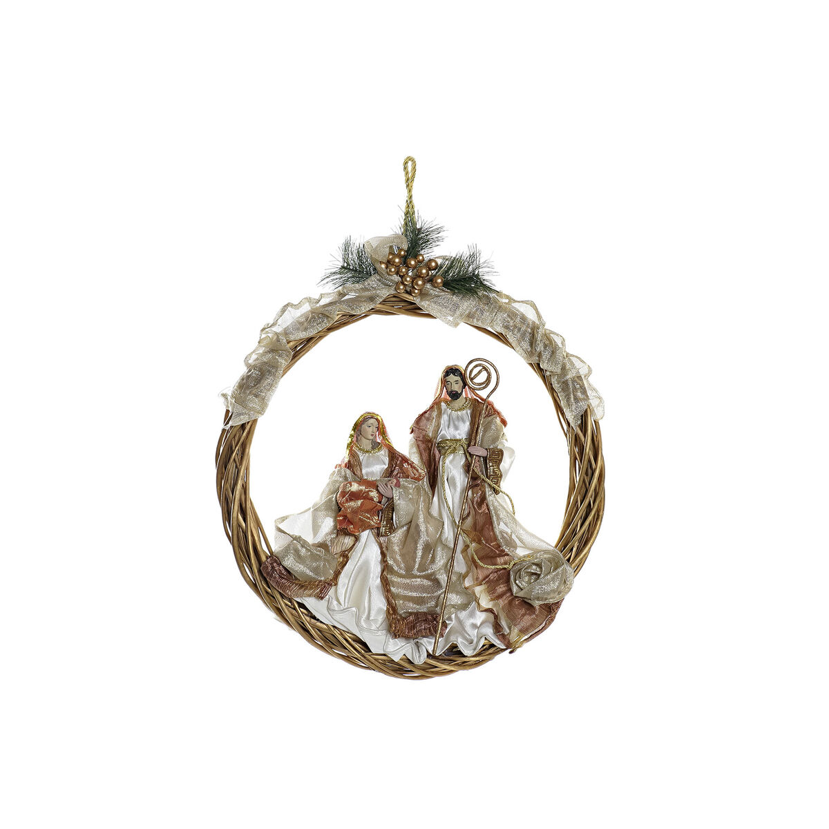 Julkrans DKD Home Decor Nacimiento Poliester 49X5X49 Plast (Renoverade B)