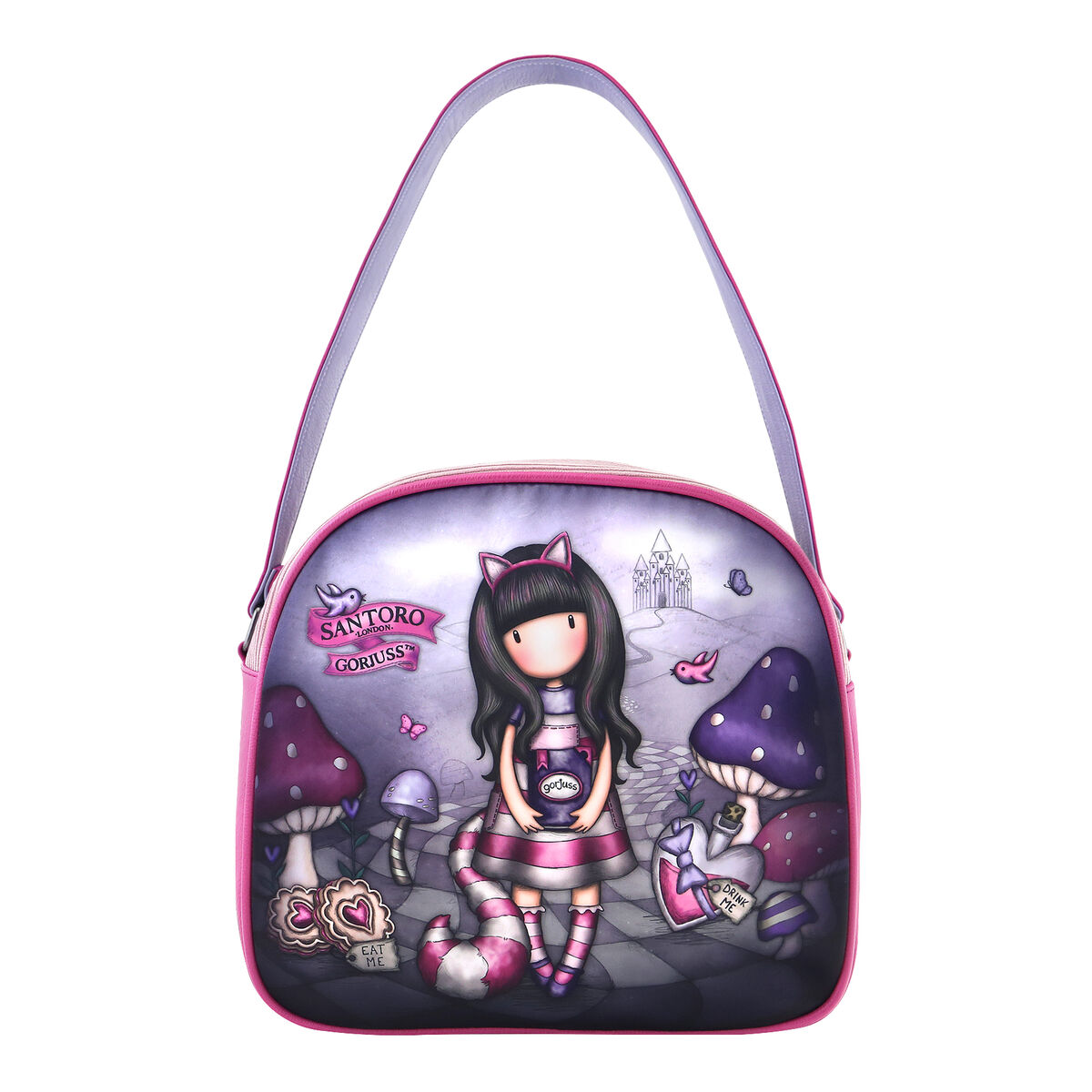 Handväska Gorjuss Cheshire cat Purpur (30 x 28,5 x 11,5 cm) - 2