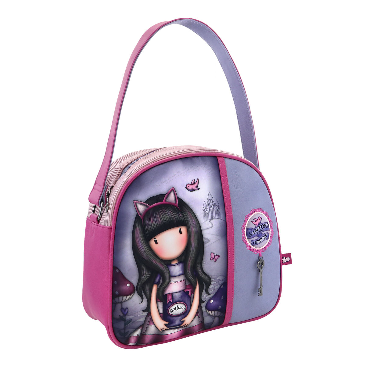 Handväska Gorjuss Cheshire cat Purpur (30 x 28,5 x 11,5 cm)