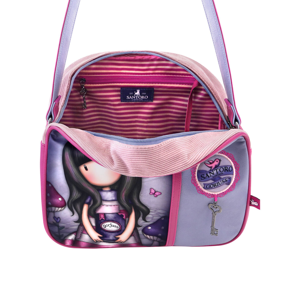 Handväska Gorjuss Cheshire cat Purpur (30 x 28,5 x 11,5 cm) - 3