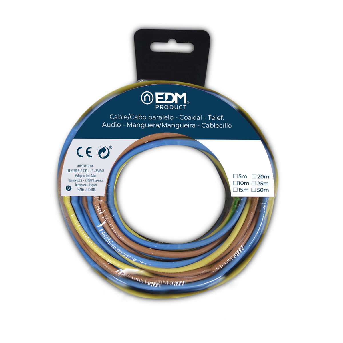 Kabel EDM 28440 Blå Brun 2,5 mm 3 x 2,5 mm 5 m - 4