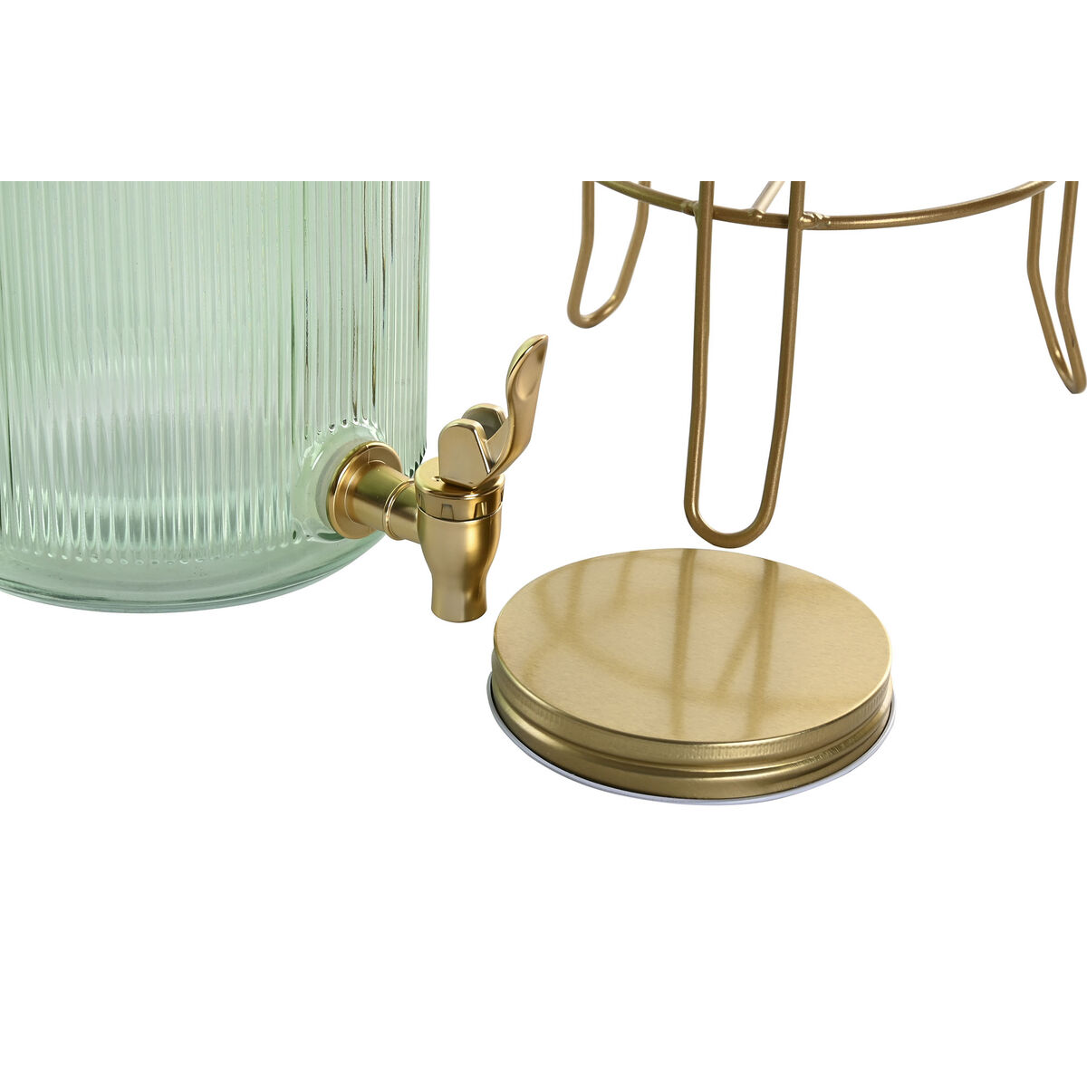 Vattendispenser Home ESPRIT Grön Gyllene Metall Glas 4 L 16 x 16 x 24,6 cm - 2