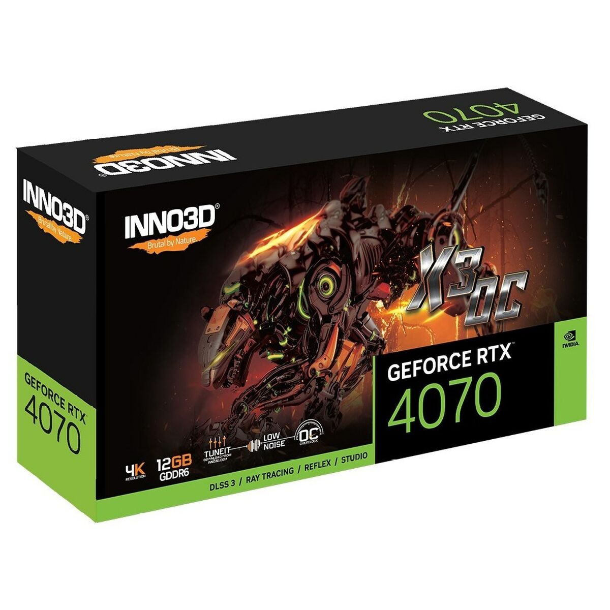 Grafikkort INNO3D N40703-12D6X-179052L GEFORCE RTX 4070 12 GB GDDR6 - 2
