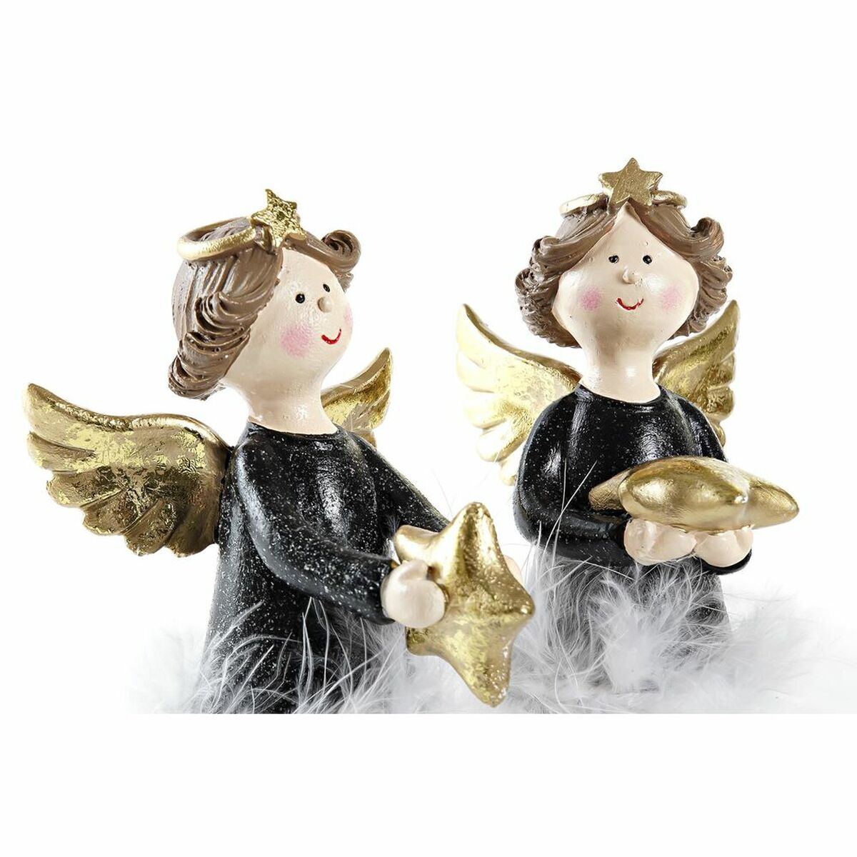 Julgranskula DKD Home Decor Harts Ängel (8 x 9 x 20 cm) (2 antal) - 3