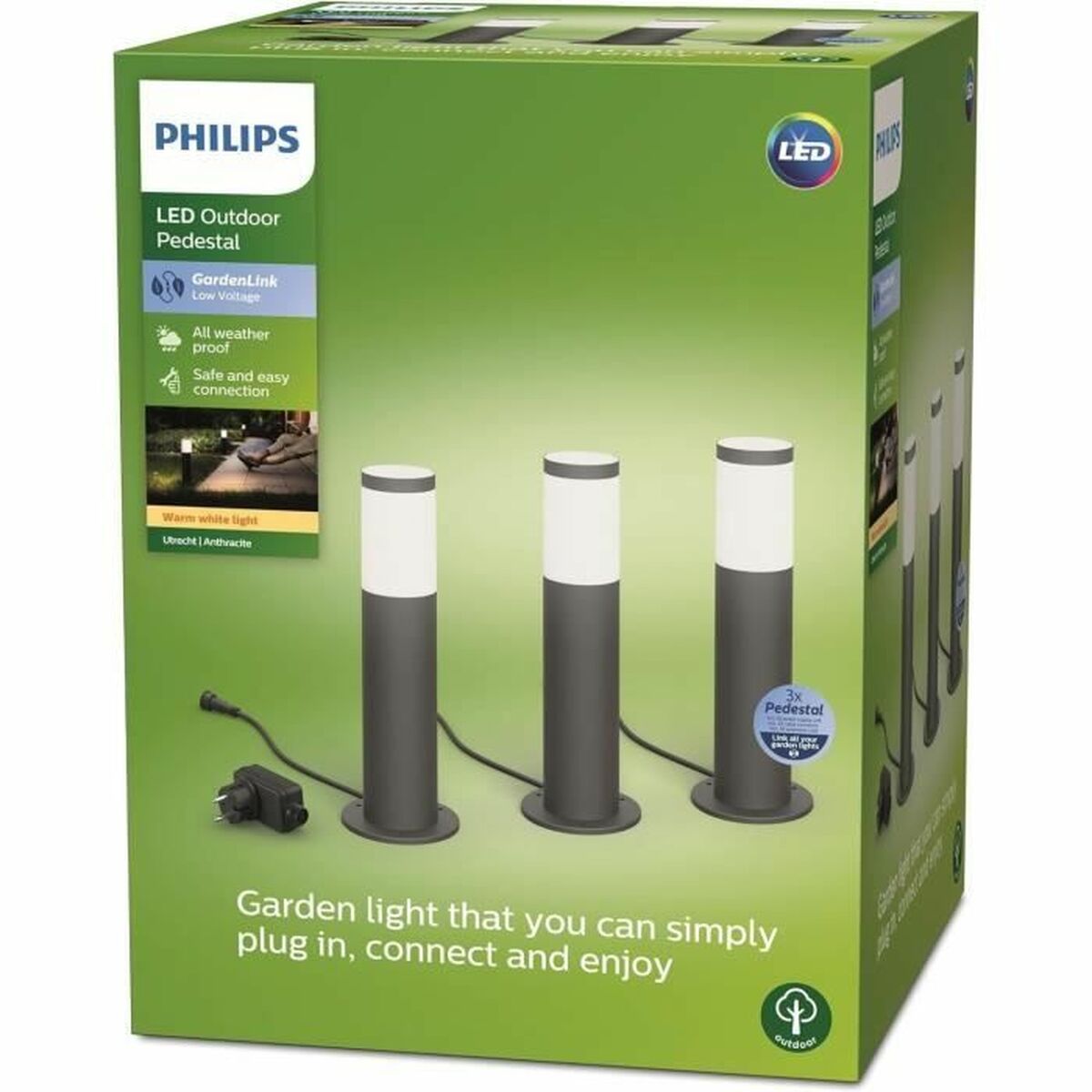 Lampa Philips Grå 220-240 V Varmvit 600 lm - 3
