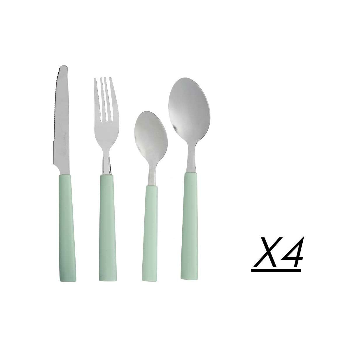 Bestickset Grön Silvrig Rostfritt stål Plast (6 antal) - 2