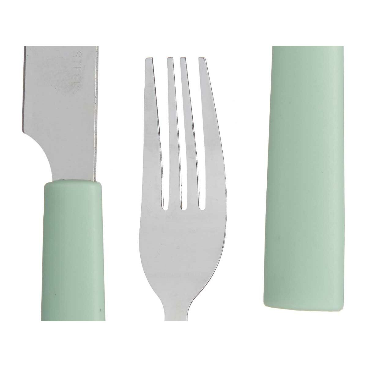 Bestickset Grön Silvrig Rostfritt stål Plast (6 antal) - 4