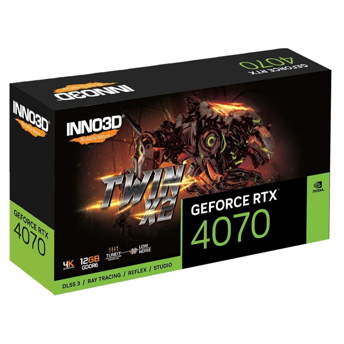 Grafikkort INNO3D N40702-12D6-179063N GEFORCE RTX 4070 12 GB GDDR6 - 2