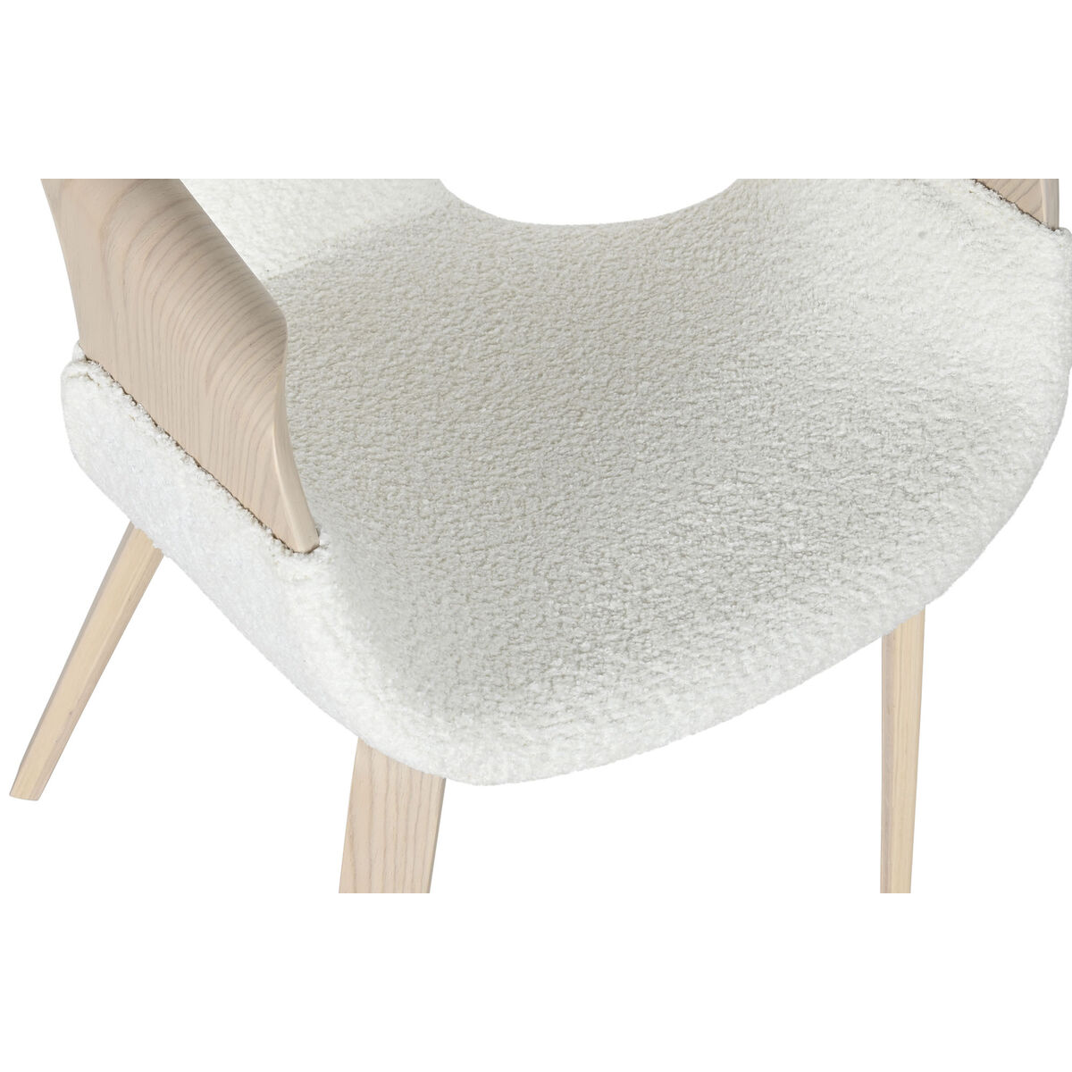 Matsalsstol Home ESPRIT Vit Polyester Trä 55,5 x 67,5 x 80,5 cm - 3