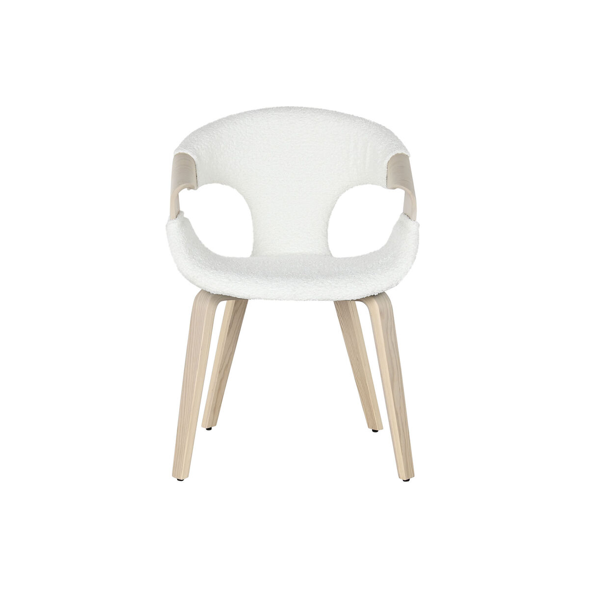 Matsalsstol Home ESPRIT Vit Polyester Trä 55,5 x 67,5 x 80,5 cm - 2