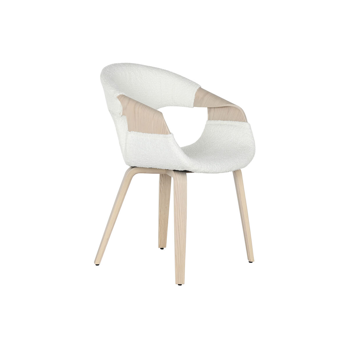Matsalsstol Home ESPRIT Vit Polyester Trä 55,5 x 67,5 x 80,5 cm - 6