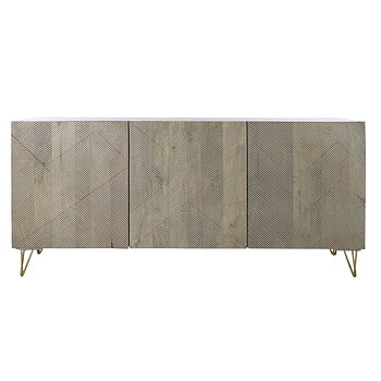Skänk DKD Home Decor   Grå Gyllene Metall Mangoträ 160 x 45 x 75 cm