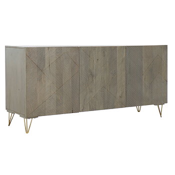 Skänk DKD Home Decor   Grå Gyllene Metall Mangoträ 160 x 45 x 75 cm
