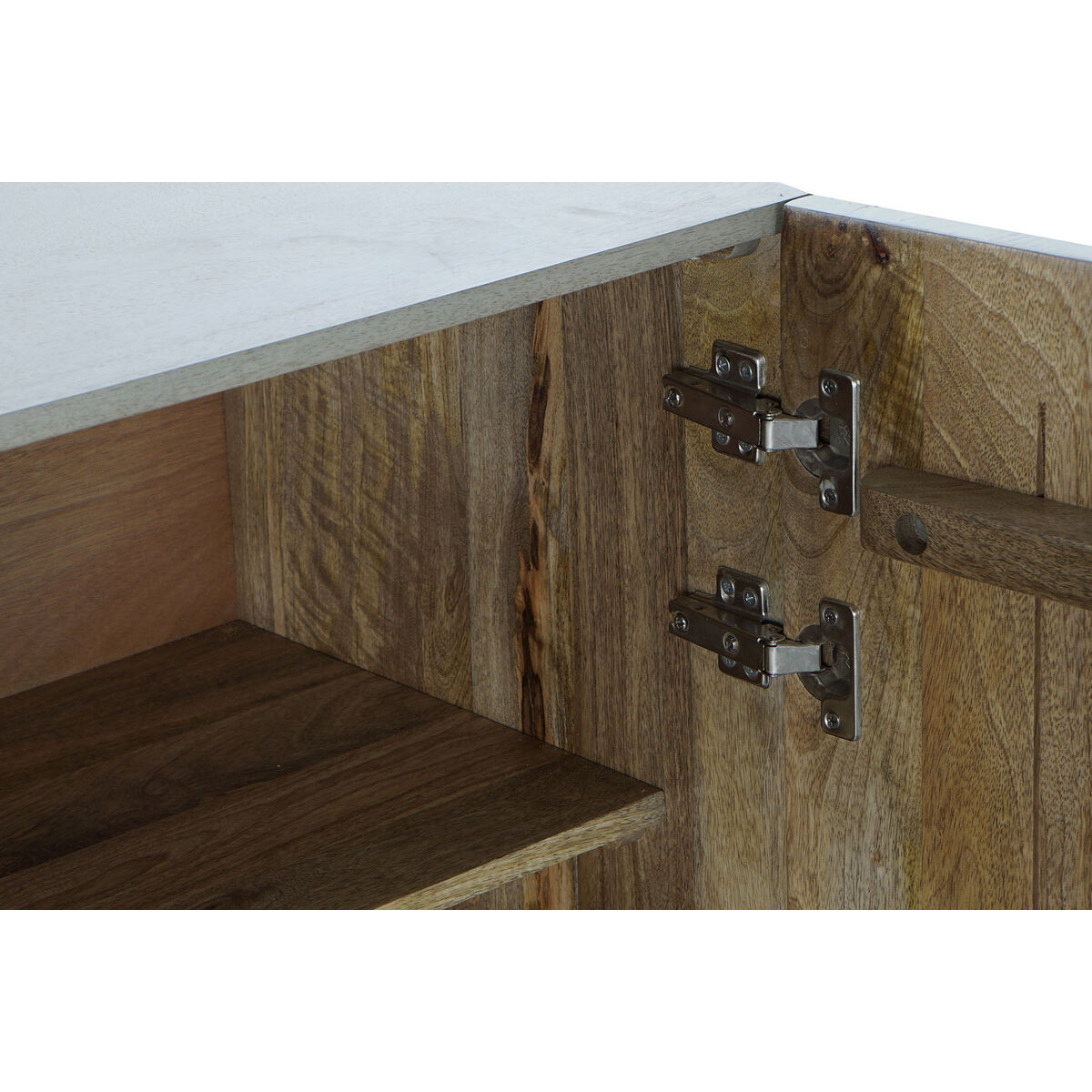 Skänk DKD Home Decor   Grå Gyllene Metall Mangoträ 160 x 45 x 75 cm - 5