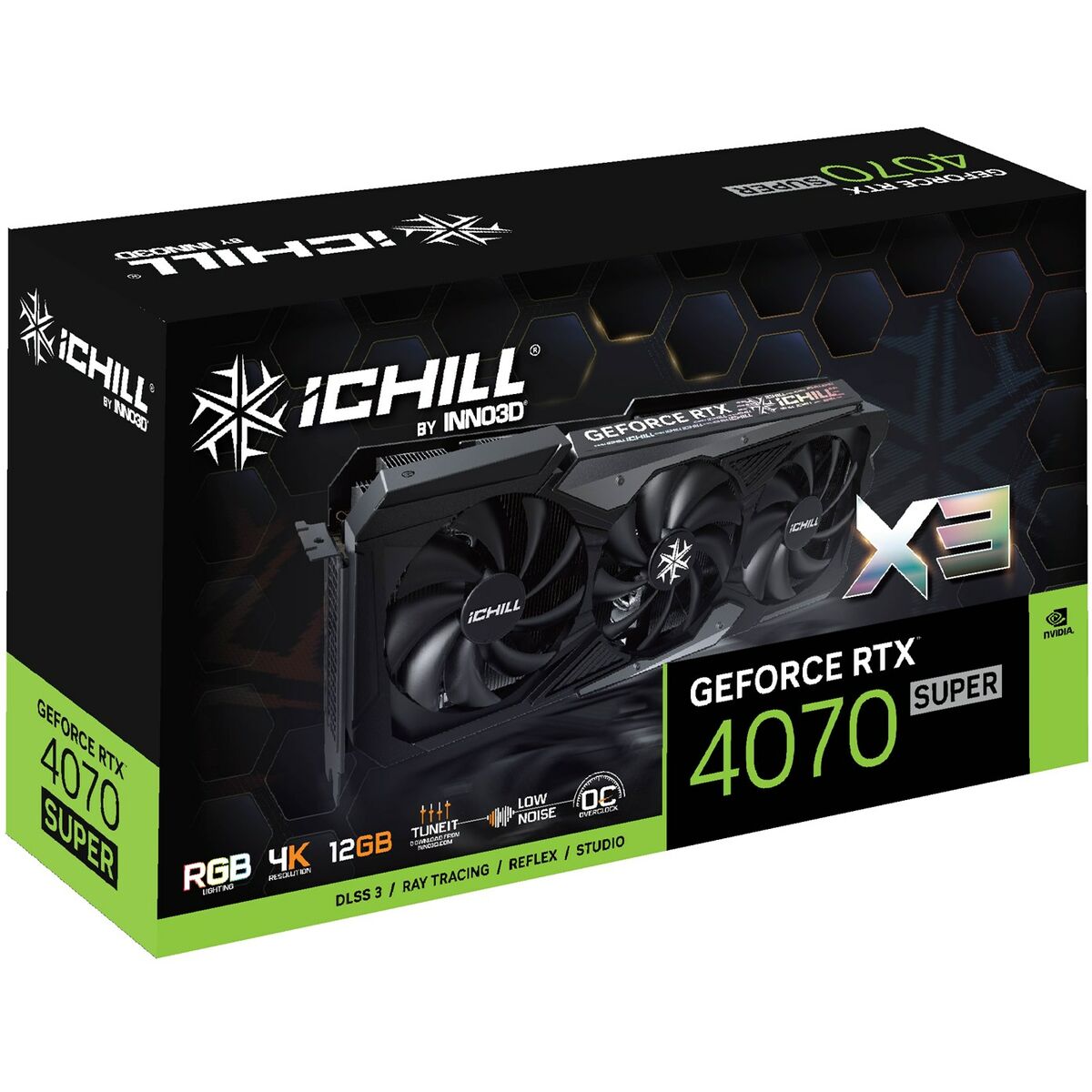 Grafikkort INNO3D C407S3-126XX-186148H GEFORCE RTX 4070 12 GB GDDR6X - 3