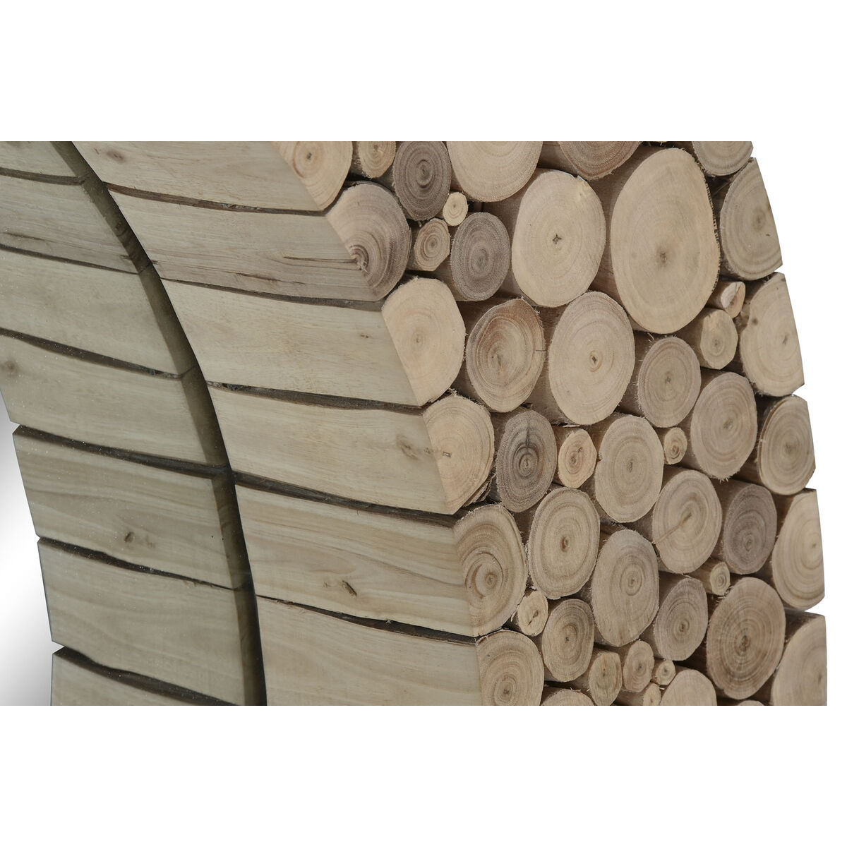 Väggspegel Home ESPRIT Naturell Bali 90 x 10 x 90 cm - 3
