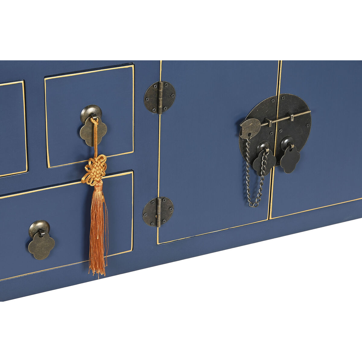 Avlastningsmöbler DKD Home Decor Blå Gyllene Gran Trä MDF 95 x 24 x 79 cm - 6