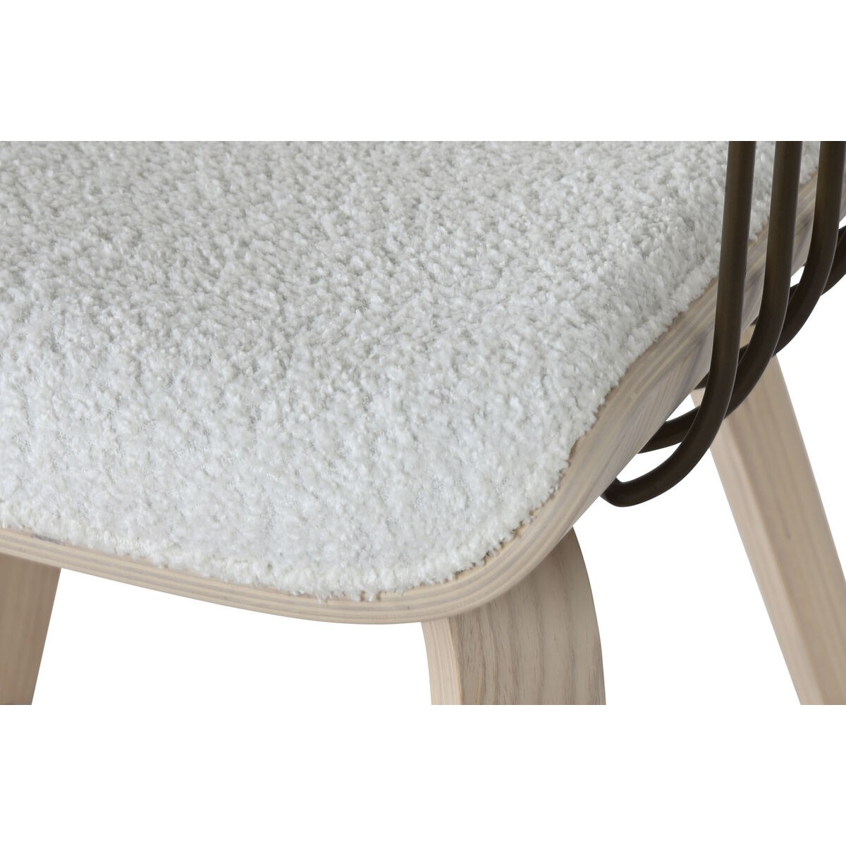 Matsalsstol Home ESPRIT Vit Polyester Trä 51 x 55 x 76,5 cm - 5
