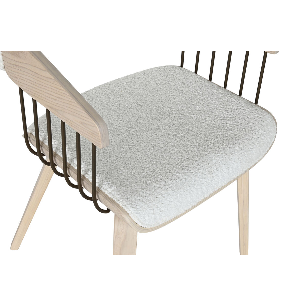 Matsalsstol Home ESPRIT Vit Polyester Trä 51 x 55 x 76,5 cm - 4
