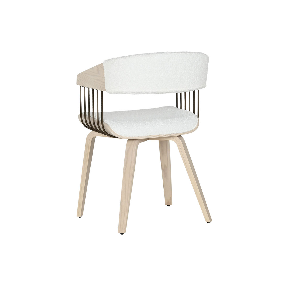 Matsalsstol Home ESPRIT Vit Polyester Trä 51 x 55 x 76,5 cm - 3