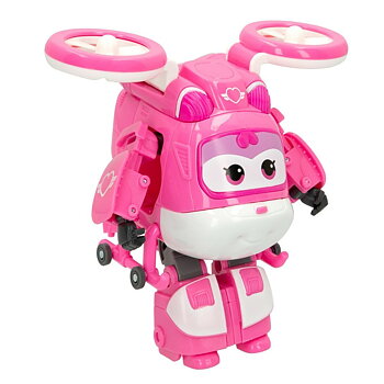Omvandlingsbar superrobot Super Wings Dizzy Helikopter 10,5 x 13,5 x 14,5 cm Rosa (6 antal)