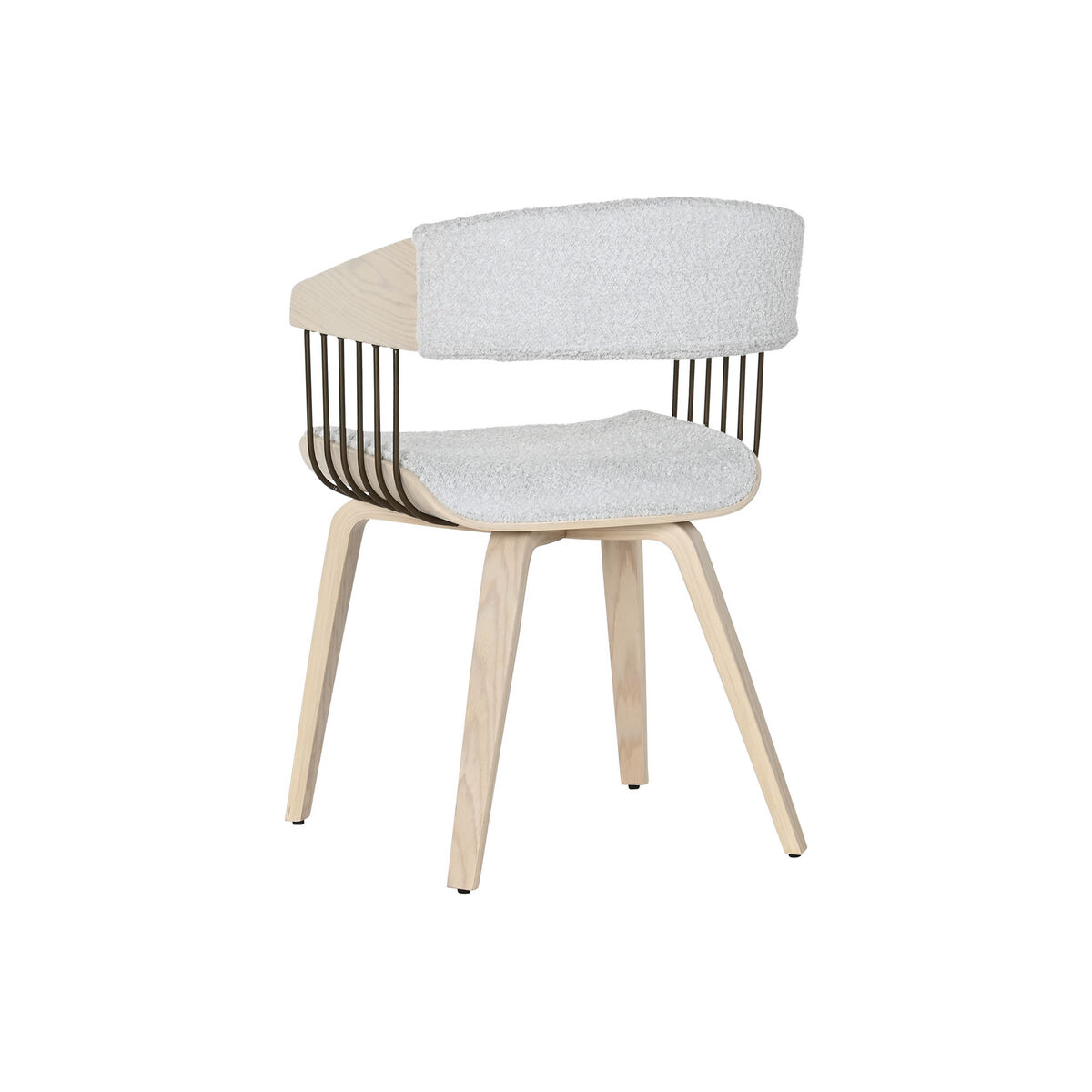 Matsalsstol Home ESPRIT Grå Polyester Trä 51 x 55 x 76,5 cm - 3