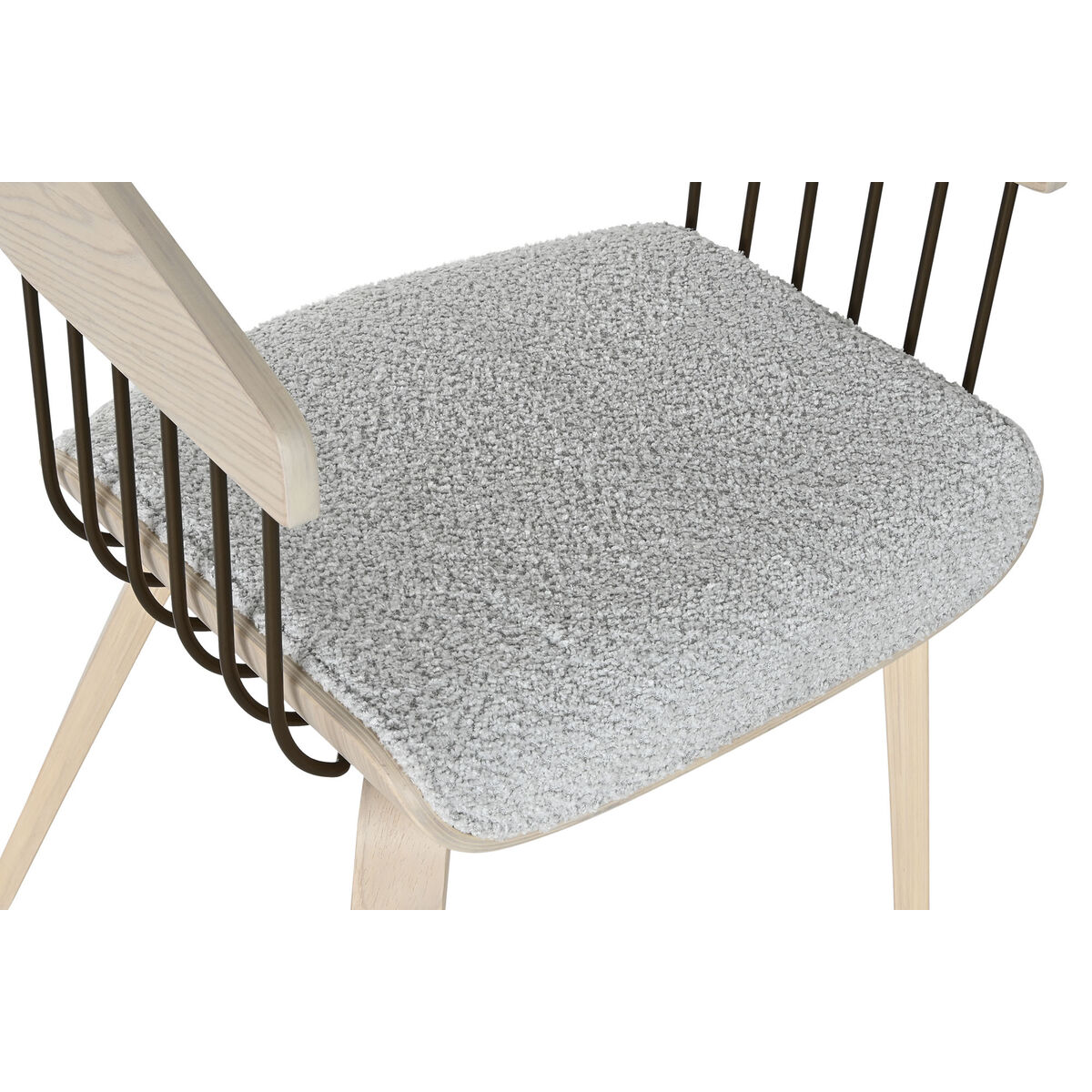 Matsalsstol Home ESPRIT Grå Polyester Trä 51 x 55 x 76,5 cm - 4