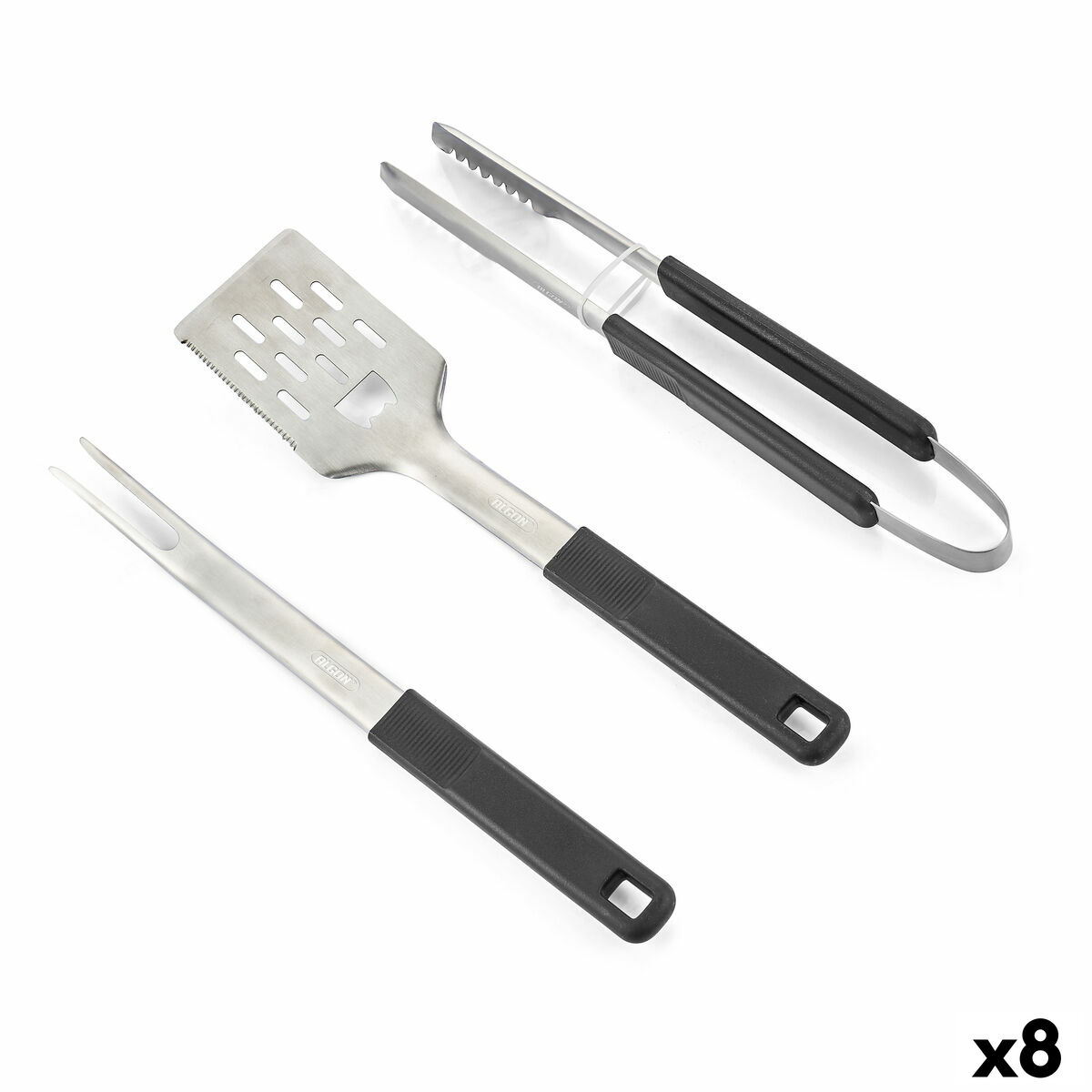 Set med Redskap för Barbecue Algon 3 Delar (8 antal)