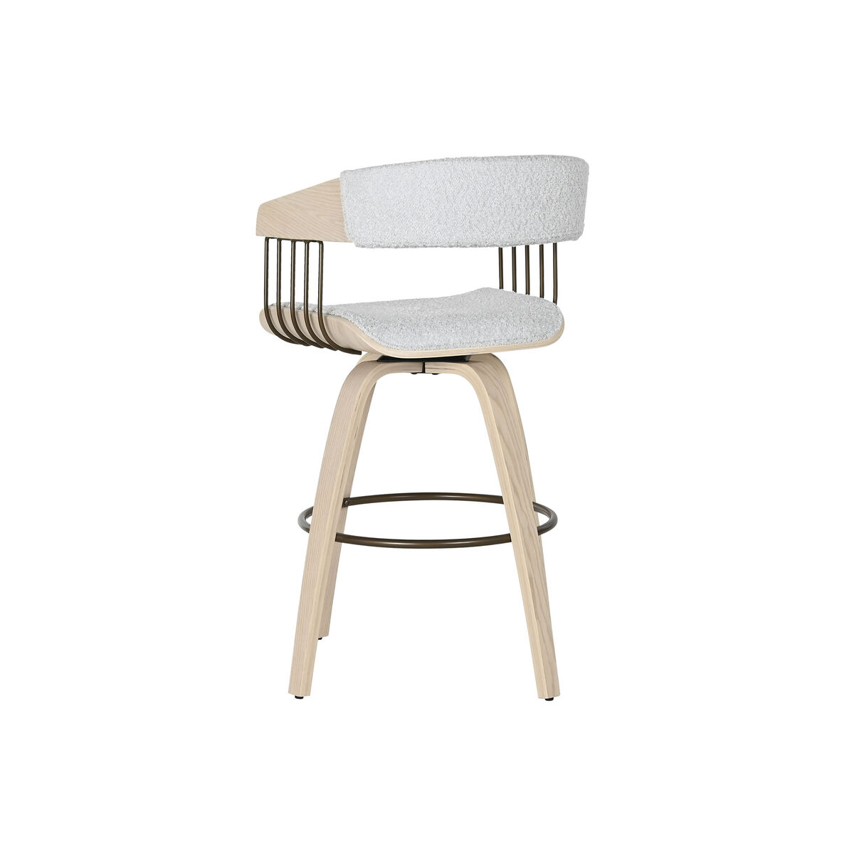 Matsalsstol Home ESPRIT Grå Polyester Trä 51 x 55 x 91 cm - 3