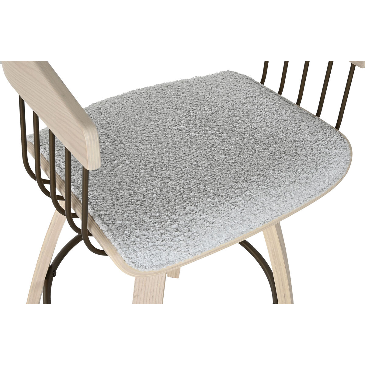 Matsalsstol Home ESPRIT Grå Polyester Trä 51 x 55 x 91 cm - 4