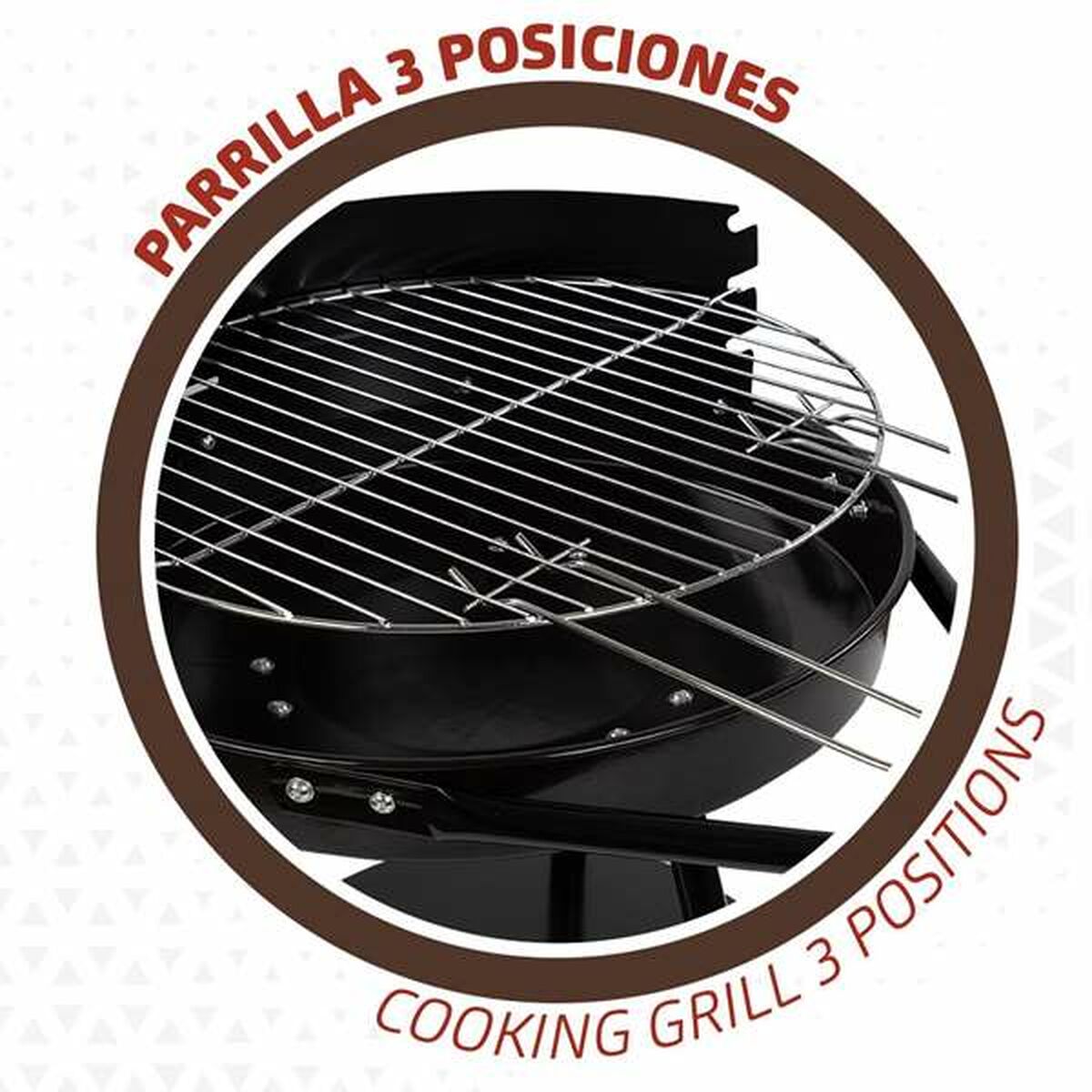Kolgrill med hjul Aktive Textilene 42 x 76,5 cm Svart - 2