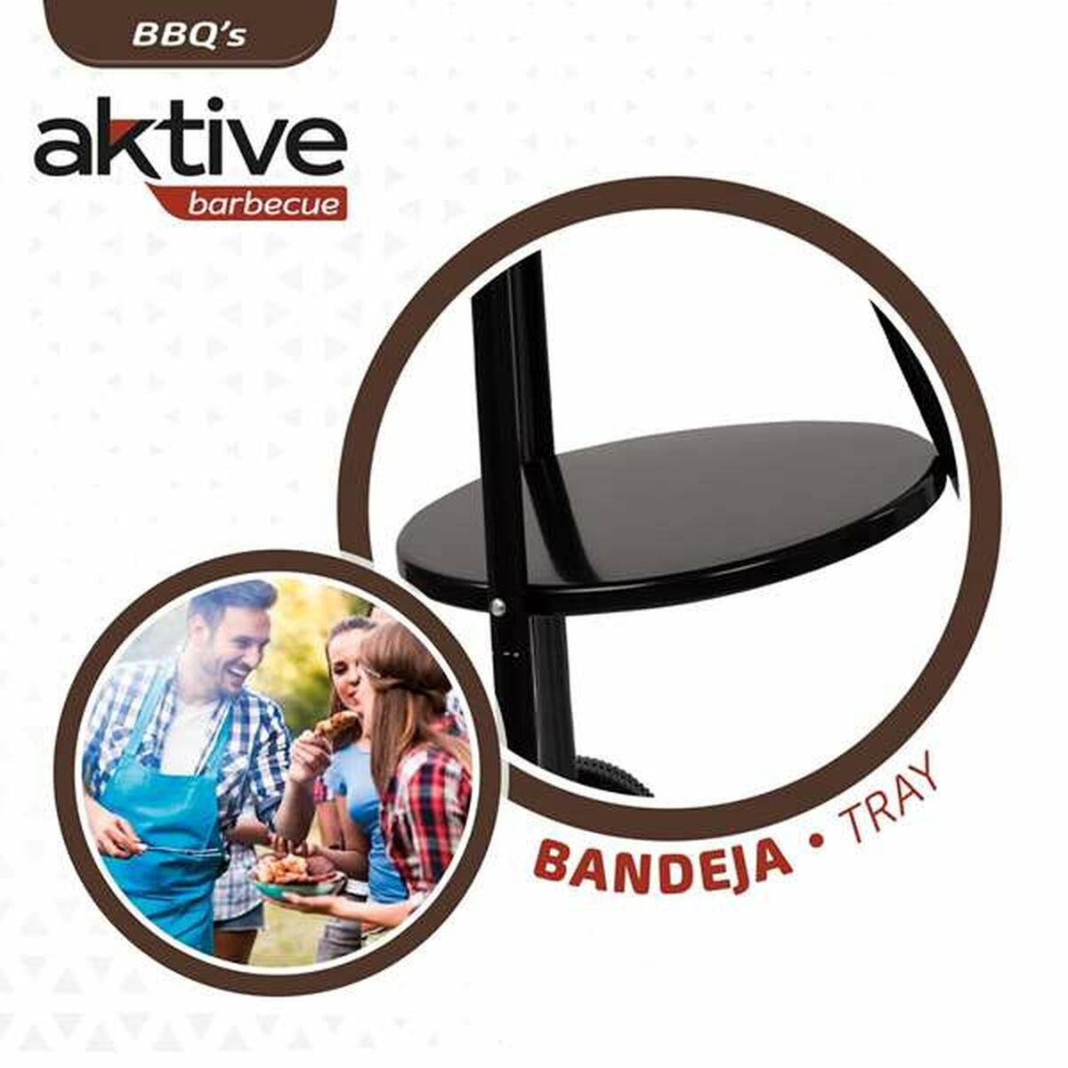 Kolgrill med hjul Aktive Textilene 42 x 76,5 cm Svart - 7