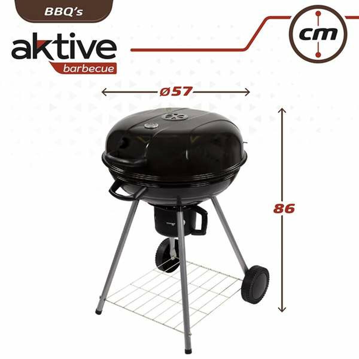 Kolgrill med hjul Aktive Textilene 57 x 86 cm Svart - 3