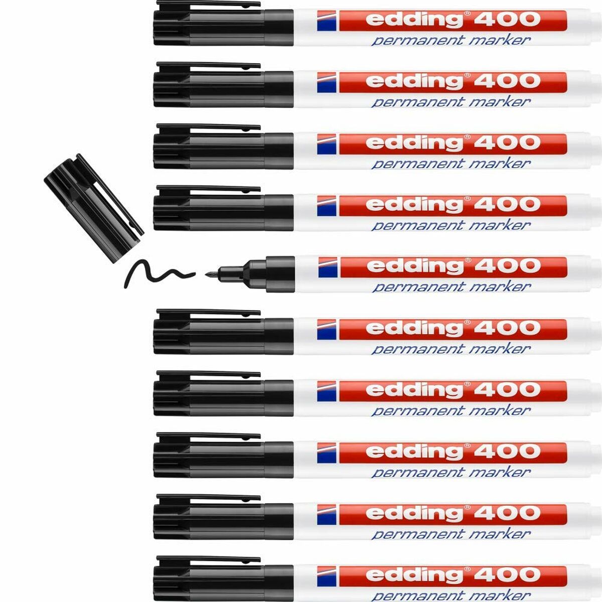 Permanent markörpenna Edding 400 Svart (10 antal) - 3