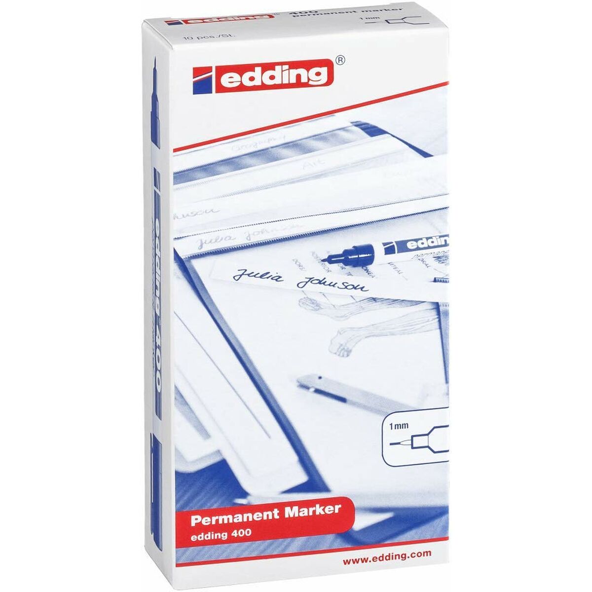 Permanent markörpenna Edding 400 Svart (10 antal) - 8