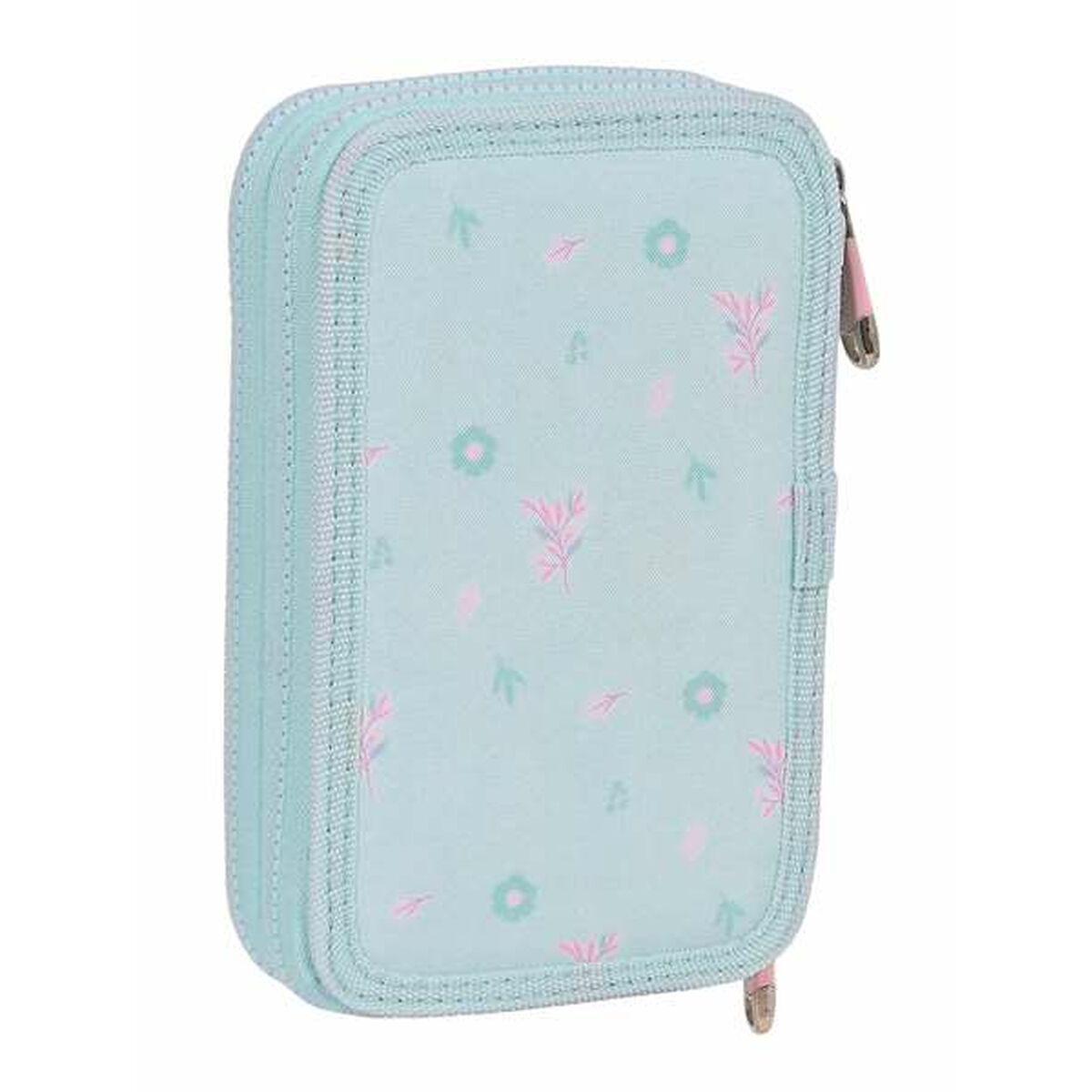 Dubbelt pennfodral Moos Garden Turkos 12,5 x 19,5 x 4 cm - 2
