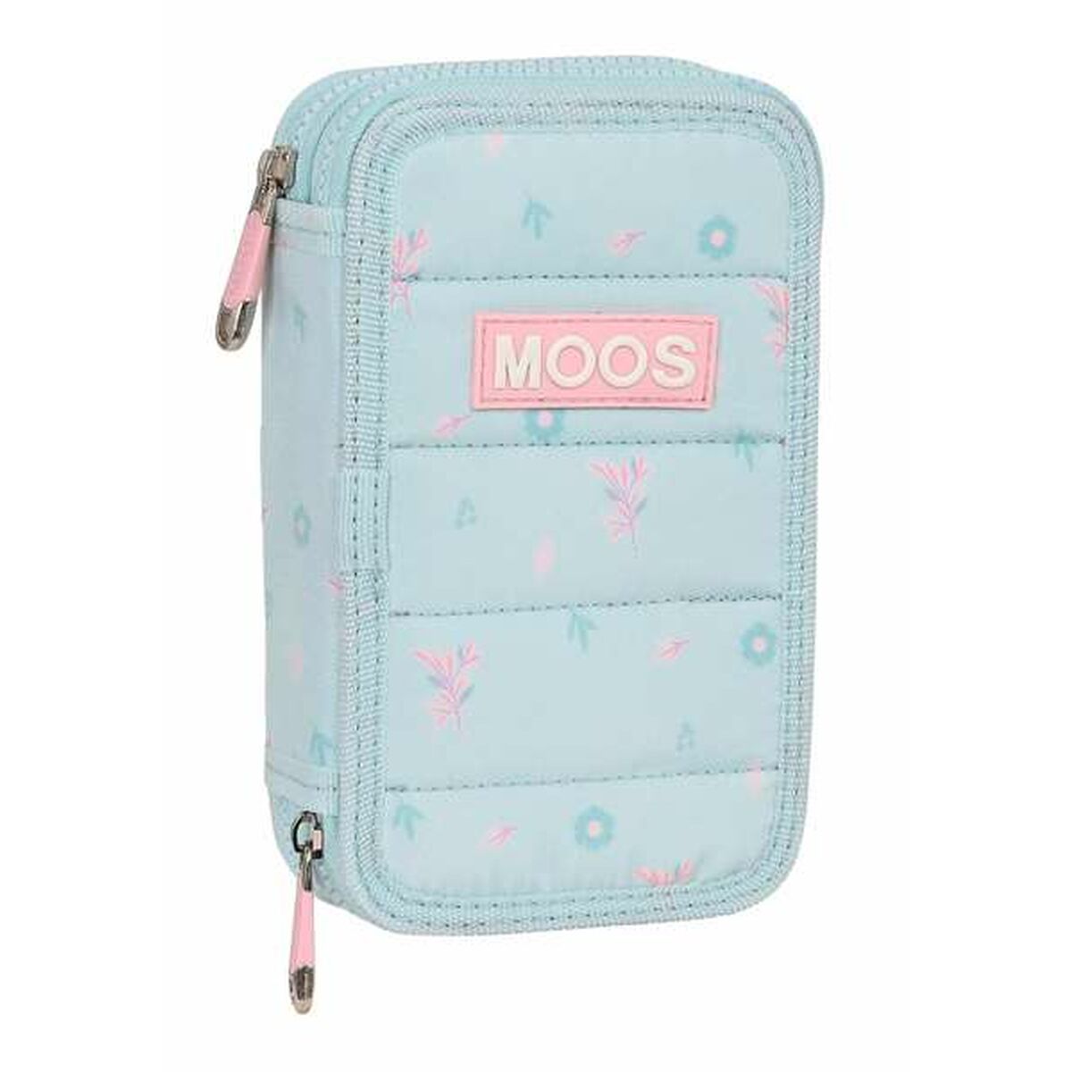 Dubbelt pennfodral Moos Garden Turkos 12,5 x 19,5 x 4 cm