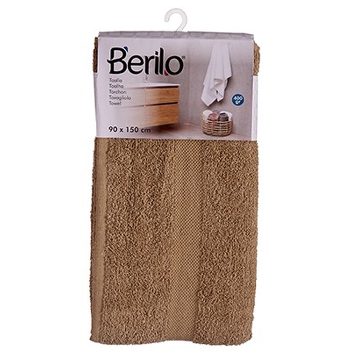 Badhandduk Berilo 89663 Kamel 80 % bomull 20 % Polyester 90 x 150 cm (3 antal) - 2