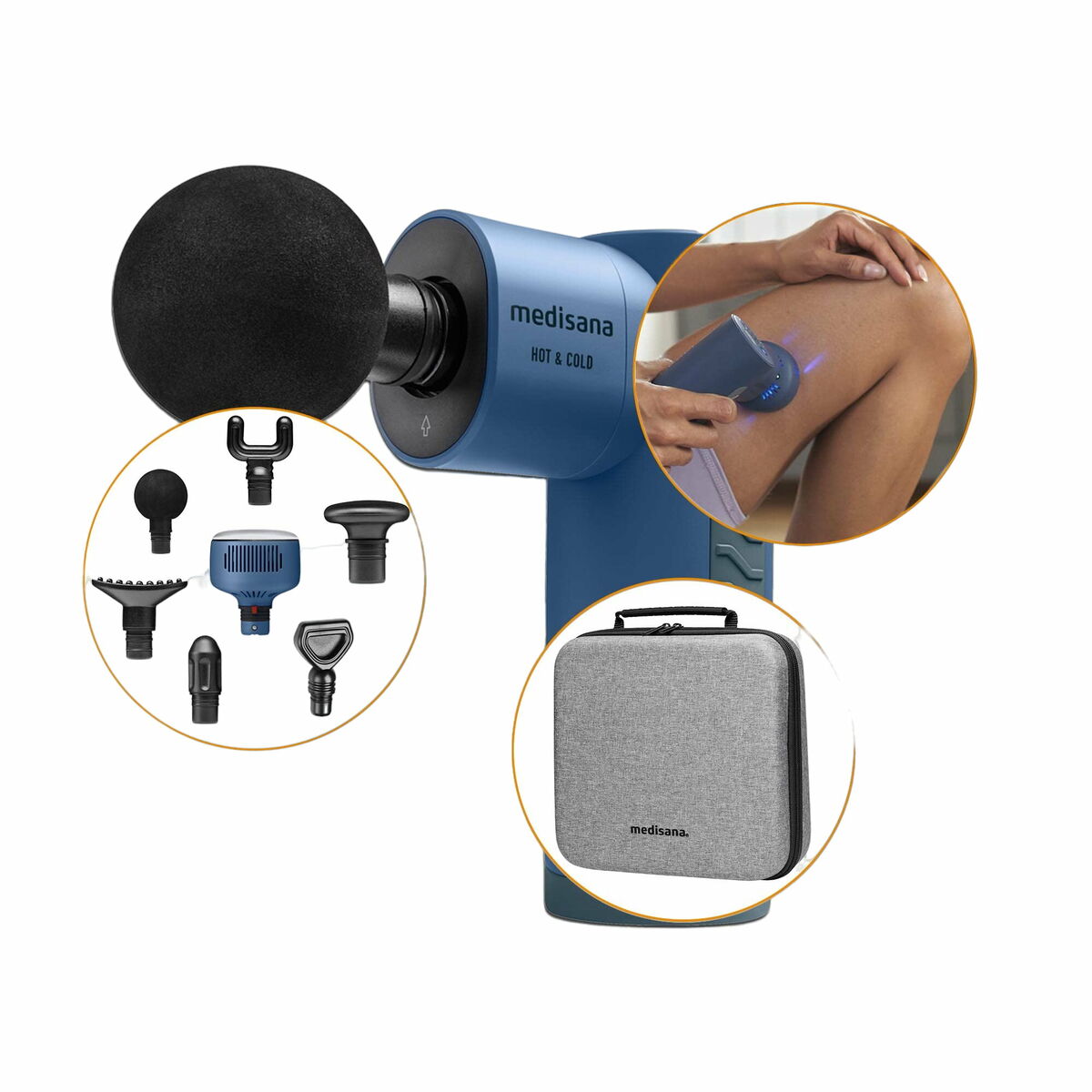Varm och kall muskelmassagerpistol Medisana MG 600 Blå Svart - 4
