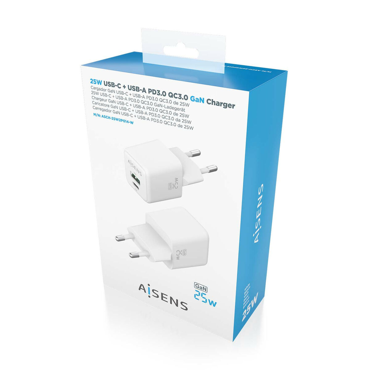 Väggladdare Aisens ASCH-25W2P014-W Vit 25 W (1 antal) - 5