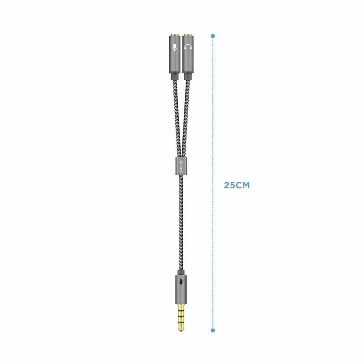 3,5 mm nätadapter Aisens A128-0415 Svart Grå 25 cm - 2