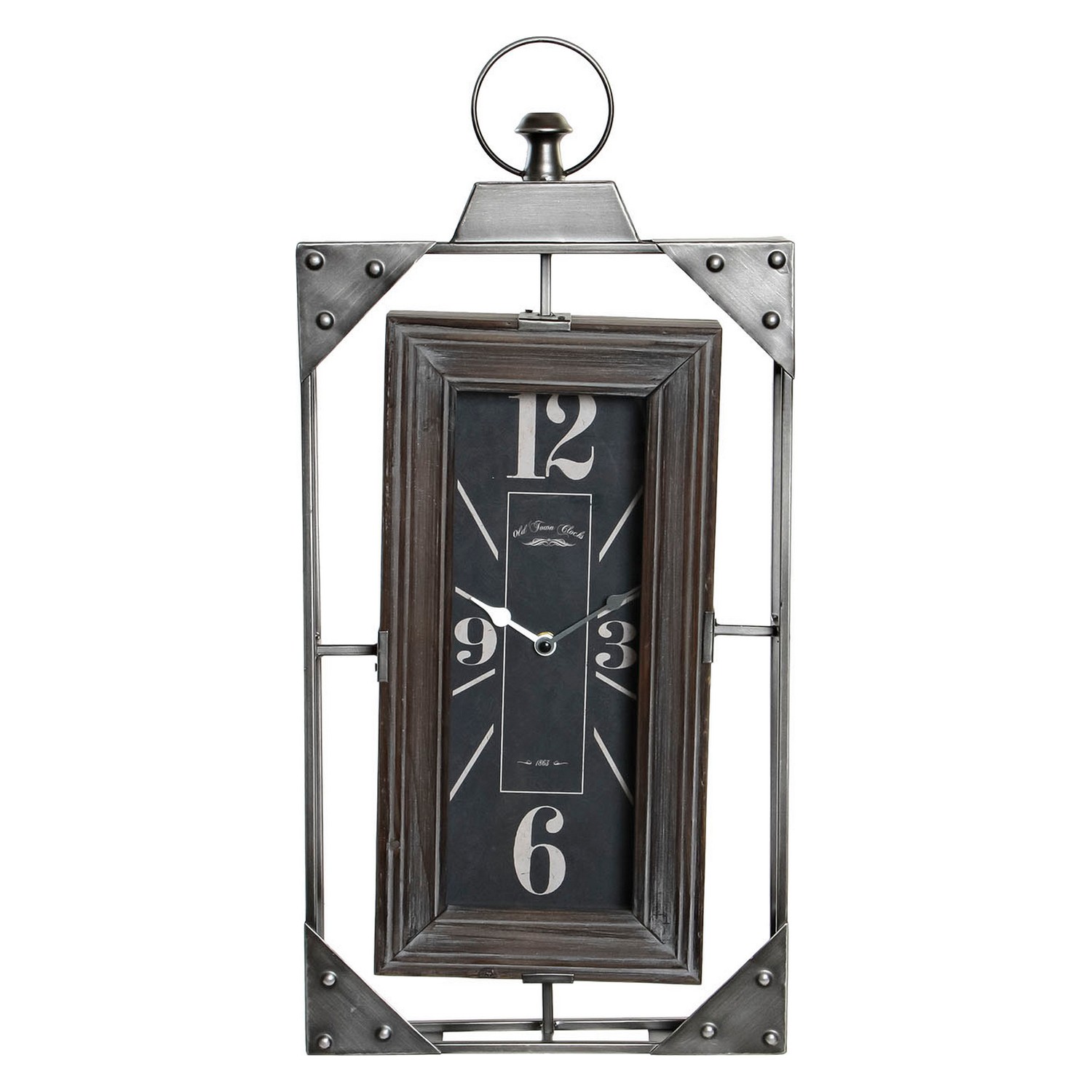 Väggklocka DKD Home Decor Loft Trä Järn (29 x 6.5 x 61 cm) - 4
